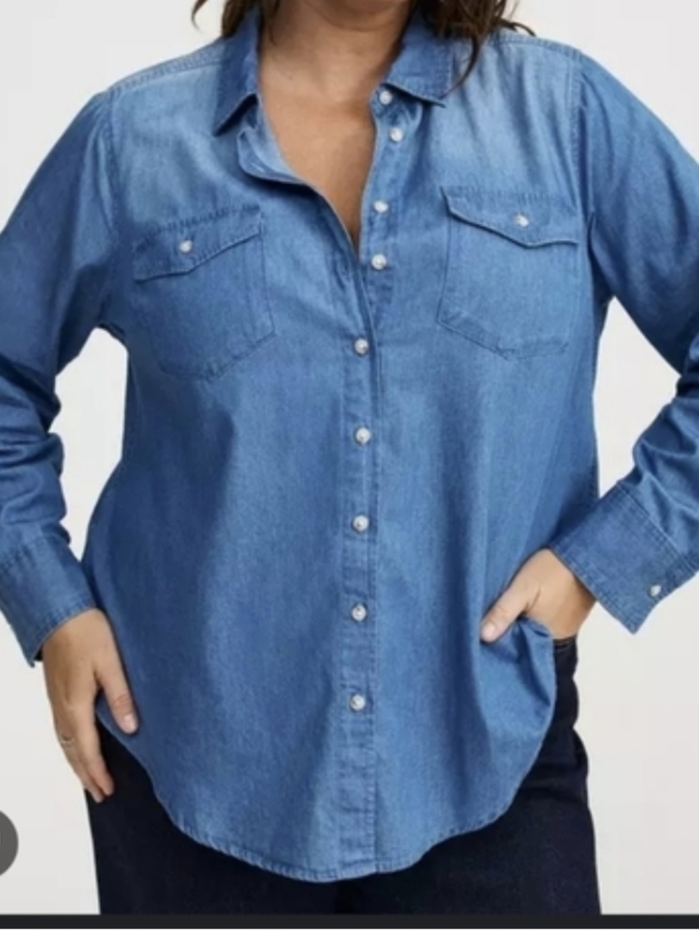Torrid Light Blue Denim Shirt-Long Sleeve...Size:00